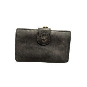 Vintage Guang Tong Genuine Leather Small Bi Fold Wallet Coin Compartment Black
